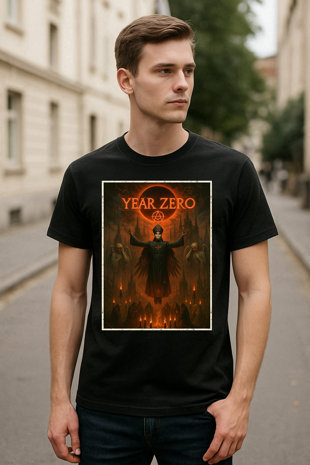 Ghost – Year Zero Unisex T-Shirt Occult Rock Band Merch Tee