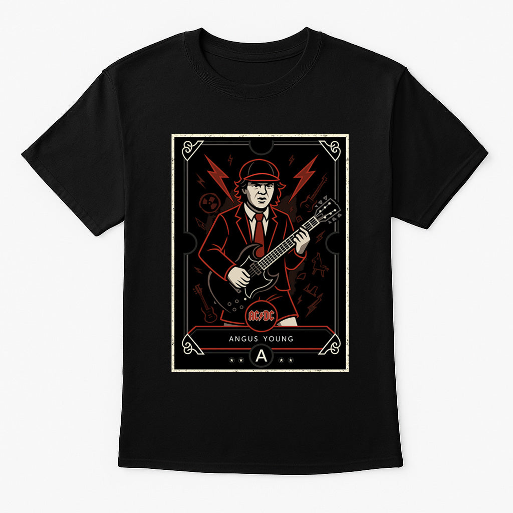 AC/DC Angus Young Retro Rock Unisex T-Shirt Classic Band Guitarist Tee