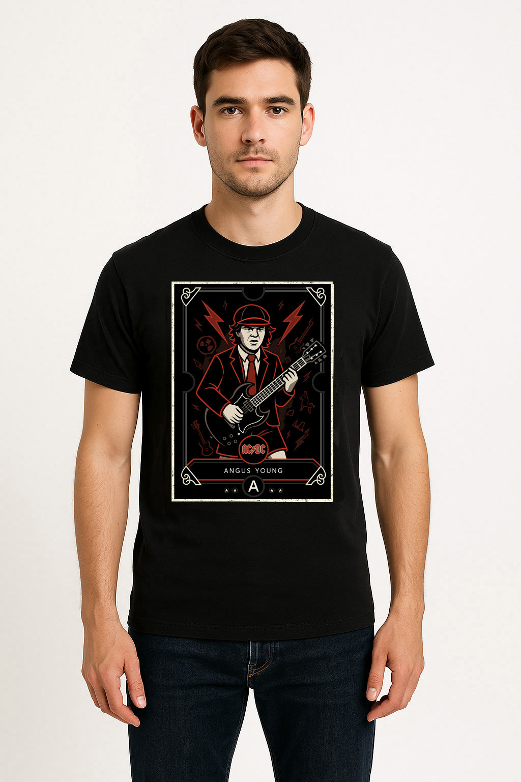 AC/DC Angus Young Retro Rock Unisex T-Shirt Classic Band Guitarist Tee