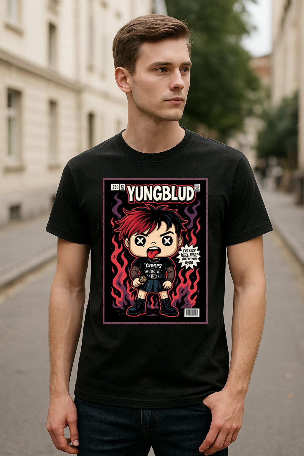 YUNGBLUD Pop Art Unisex T-Shirt – Punk Rock Streetwear Comic Style Graphic Tee