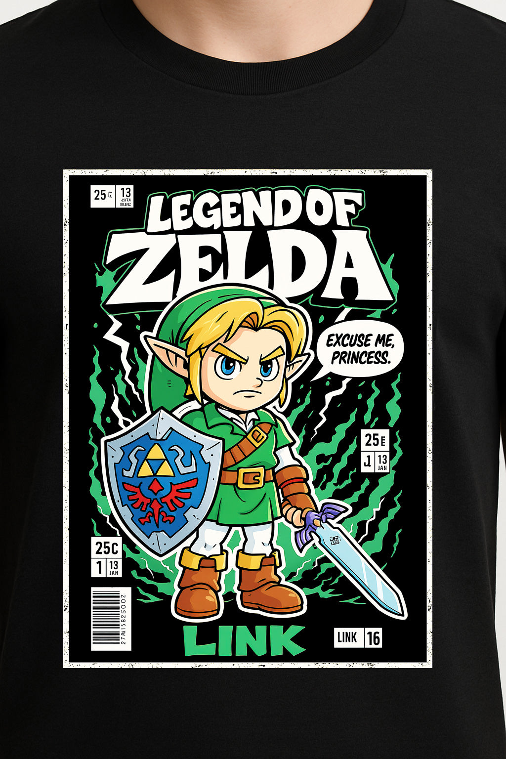 Legend of Zelda Unisex T-Shirt – Hero of Time Retro Fantasy Adventure Graphic Tee