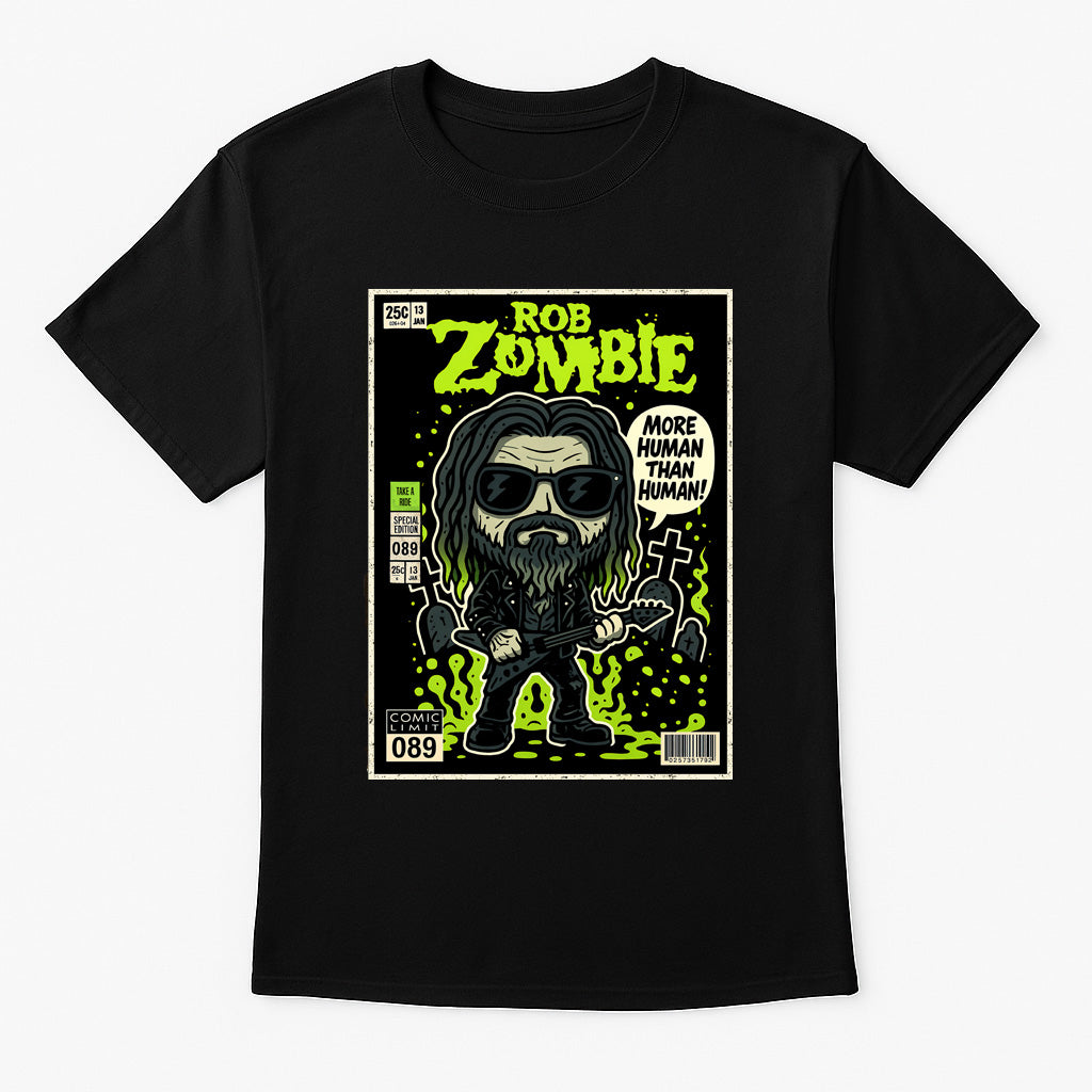 Rob Zombie “More Human Than Human” Unisex T-Shirt – Heavy Metal Band Comic Style Tee