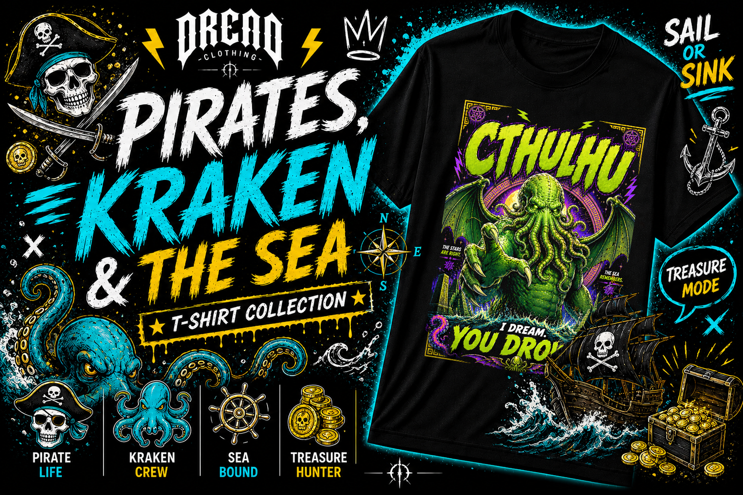 Pirates, The Kraken & The Sea