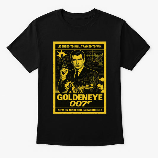 GoldenEye 007 Retro Unisex T-Shirt – Classic N64 Spy Game Vintage Poster Graphic Tee