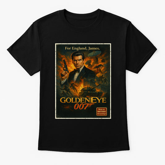 GoldenEye 007 Unisex T-Shirt – Vintage N64 Secret Agent Retro Poster Graphic Tee