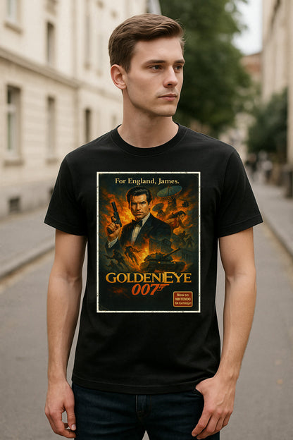 GoldenEye 007 Unisex T-Shirt – Vintage N64 Secret Agent Retro Poster Graphic Tee