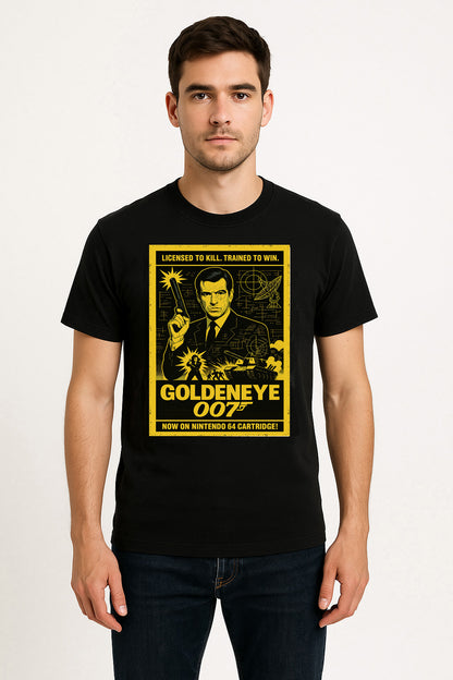 GoldenEye 007 Retro Unisex T-Shirt – Classic N64 Spy Game Vintage Poster Graphic Tee