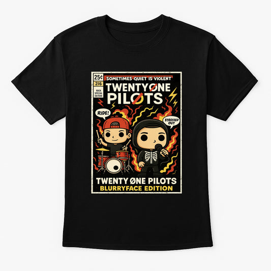 Twenty One Pilots “Blurryface Edition” Unisex T-Shirt – Vintage Comic Style Band Tee
