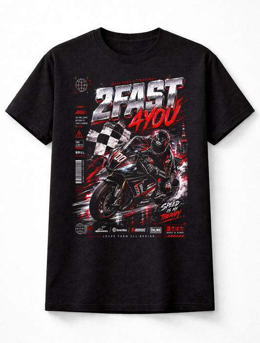 2 Fast 4 You Racing Bike Y2K JDM Graphic Unisex T-Shirt