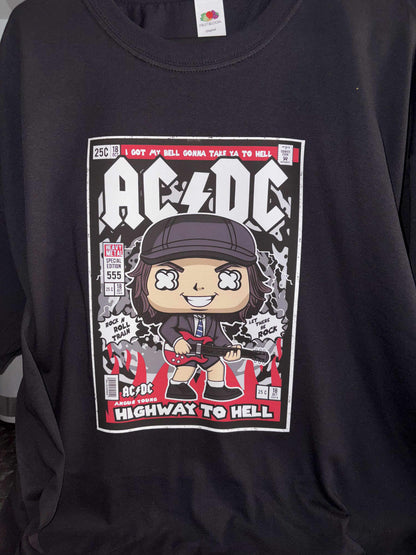 AC/DC Brian Johnson Angus Young Highway to Hell Rock & Roll Train Adults & Kids Unisex T-Shirt