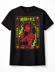 Japanese Demon Girl 666 Devil Queen Gothic Occult Graphic Unisex T-Shirt
