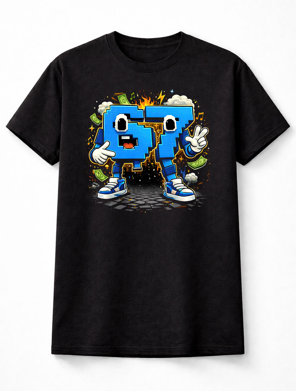 67 Meme Character Cartoon Gaming Viral Graphic Unisex T-Shirt