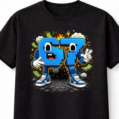 67 Meme Character Cartoon Gaming Viral Graphic Unisex T-Shirt
