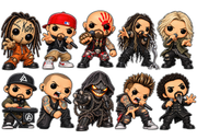 Nu Metal & Rock UV Film 10 Sticker Sheet - Korn Limp Bizkit FFDP Linkin Park