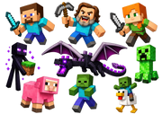 Minecraft UV Film 9 Sticker Sheet - Steve Jack Black Alex Enderman Creeper