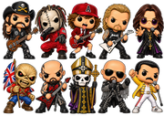 Rock & Metal UV Film 10 Sticker Sheet - Lemmy Slipknot AC/DC Trooper Ghost Queen