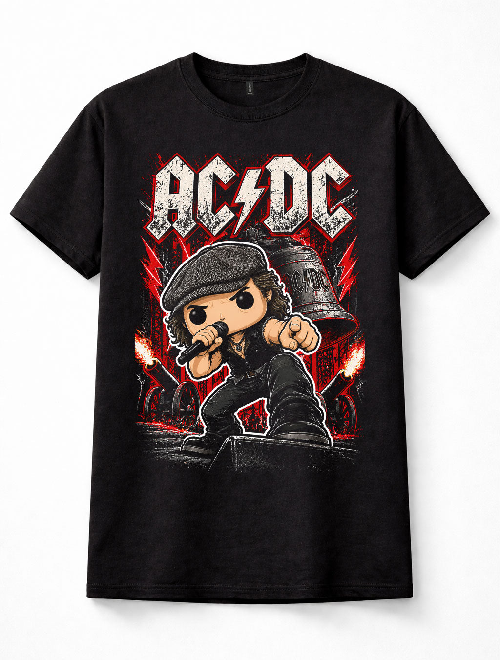 AC/DC Brian Johnson Chibi Cartoon Hard Rock Band Unisex T-Shirt