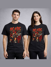 AC/DC Rock Guitar Kid Graphic Tee For Those About to Rock We Salute You Shirt Classic Rock Unisex T-Shirt