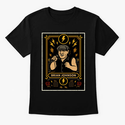 AC/DC Brian Johnson Unisex T-Shirt – Rock Legends Frontman High Voltage Band Graphic Tee
