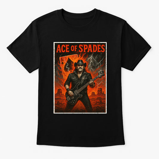 Motörhead “Ace of Spades” Lemmy Unisex T-Shirt – Classic Heavy Metal Band Iconic Guitar Graphic