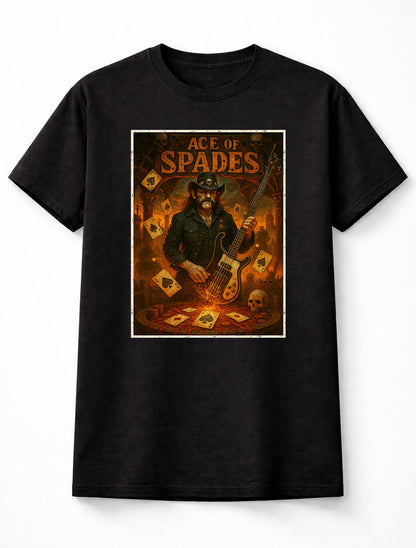 Motörhead Ace of Spades Lemmy Kilmister The King of Rock ‘n’ Roll Heavy Metal Icon Adults & Kids Unisex T-Shirt