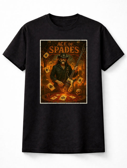 Motörhead Ace of Spades Lemmy Kilmister The King of Rock ‘n’ Roll Heavy Metal Icon Adults & Kids Unisex T-Shirt