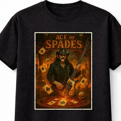 Motörhead Ace of Spades Lemmy Kilmister The King of Rock ‘n’ Roll Heavy Metal Icon Adults & Kids Unisex T-Shirt