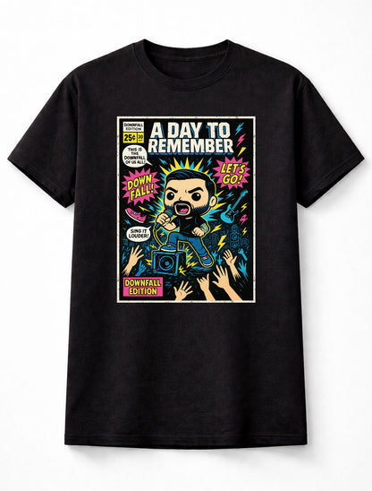 A Day To Remember T-Shirt Downfall Rock Band Unisex Black Graphic Tee
