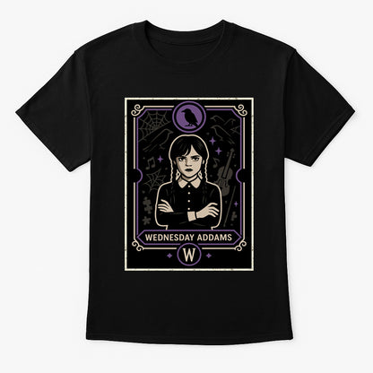 Wednesday Addams Unisex T-Shirt – Classic Gothic Addams Family Spooky Character Tee