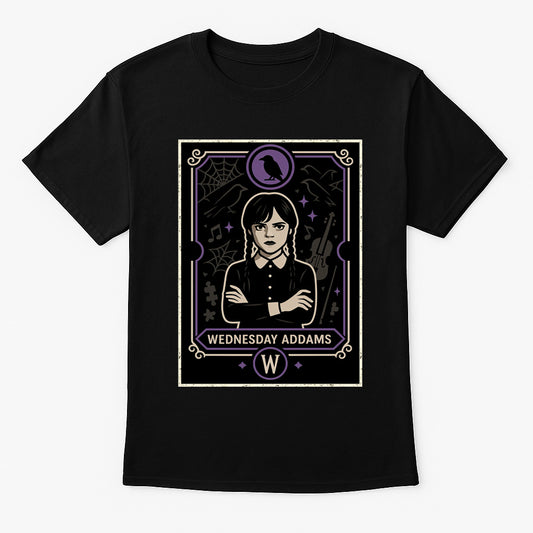 Wednesday Addams Unisex T-Shirt – Classic Gothic Addams Family Spooky Character Tee