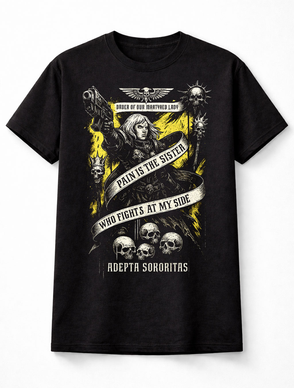 Adepta Sororitas Warhammer 40K T-Shirt Grimdark Gothic Unisex Black Graphic Tee