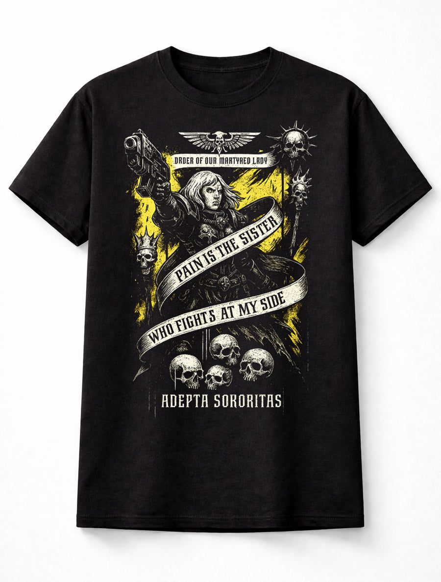 Adepta Sororitas Warhammer 40K T-Shirt Grimdark Gothic Unisex Black Graphic Tee