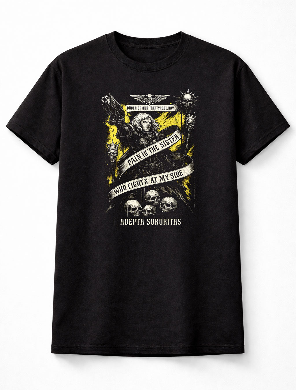 Adepta Sororitas Warhammer 40K T-Shirt Grimdark Gothic Unisex Black Graphic Tee