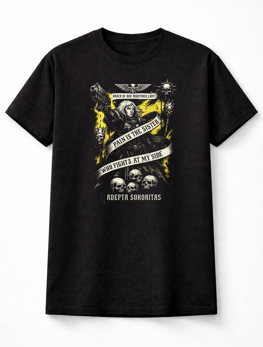 Adepta Sororitas Warhammer 40K T-Shirt Grimdark Gothic Unisex Black Graphic Tee