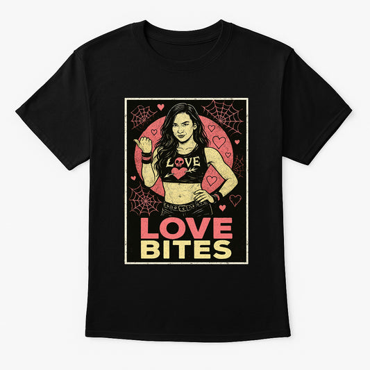AJ Lee Love Bites Retro Wrestling Unisex T-Shirt Classic Fan Graphic Tee