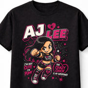 AJ Lee Crazy Chick Love Bites Cartoon Punk Girl WWE Wrestling Unisex T-Shirt