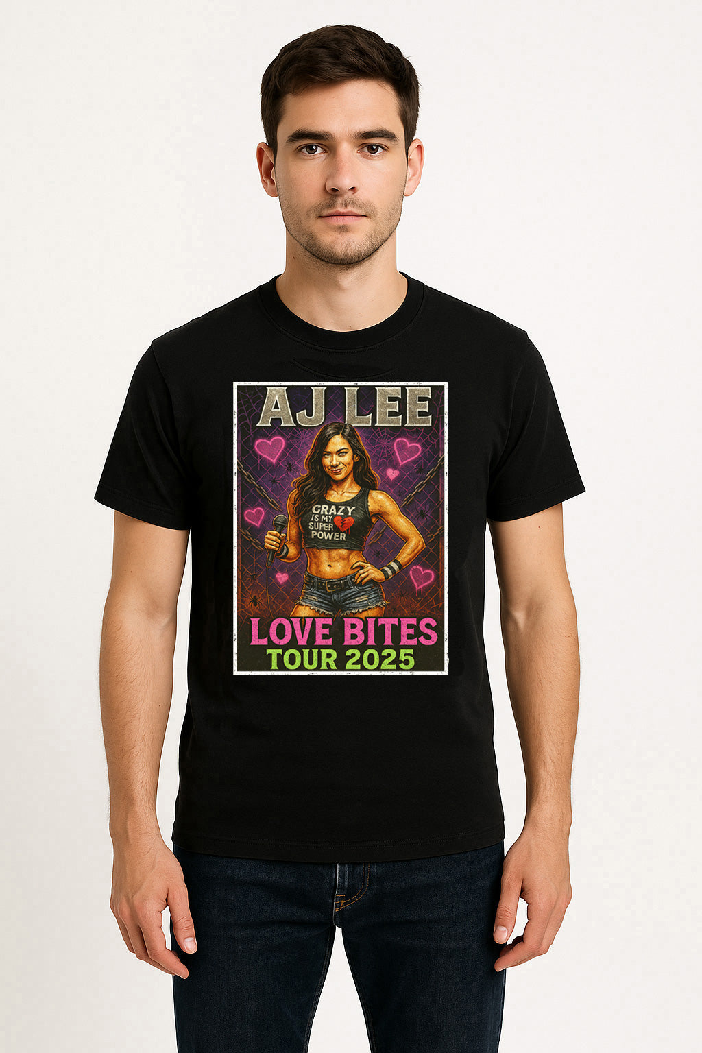 AJ Lee Love Bites Tour 2025 Retro Wrestling Unisex Adults & Kids T-Shirt