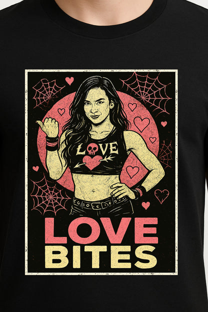 AJ Lee Love Bites Retro Wrestling Unisex T-Shirt Classic Fan Graphic Tee
