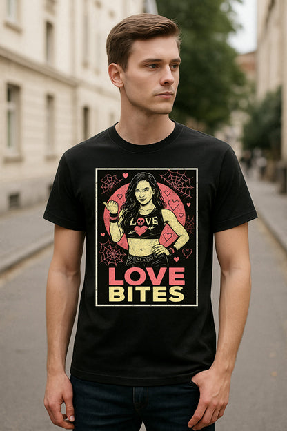 AJ Lee Love Bites Retro Wrestling Unisex Adults & Kids T-Shirt