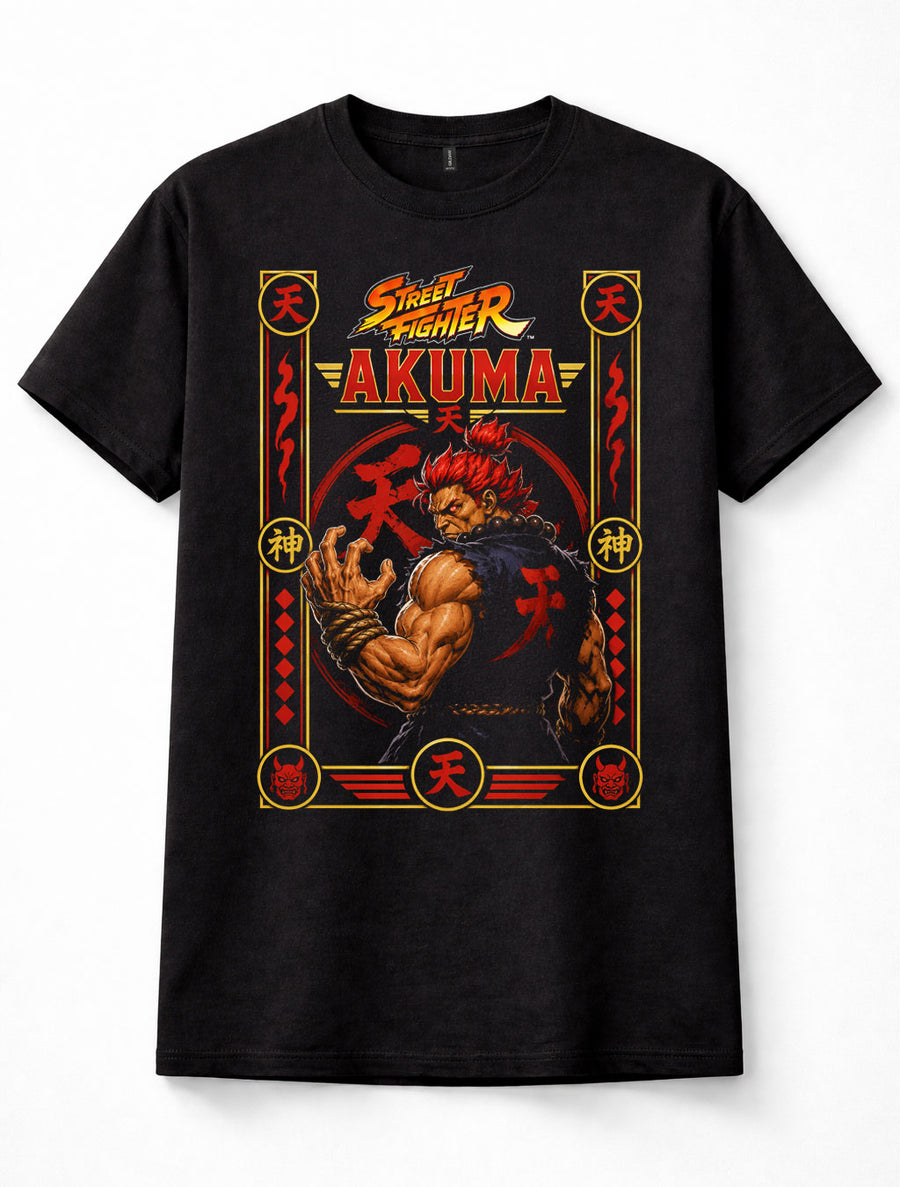 Street Fighter Akuma Fighting Game Demon Warrior Black Unisex T-Shirt