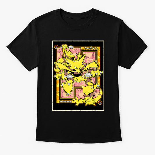 Pokémon Alakazam Psychic Power Retro Card Style Unisex Adults & Kids T-Shirt
