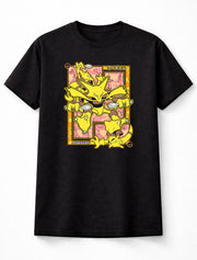 Alakazam Psychic Pokémon T-Shirt Retro Anime Unisex Black Graphic Tee