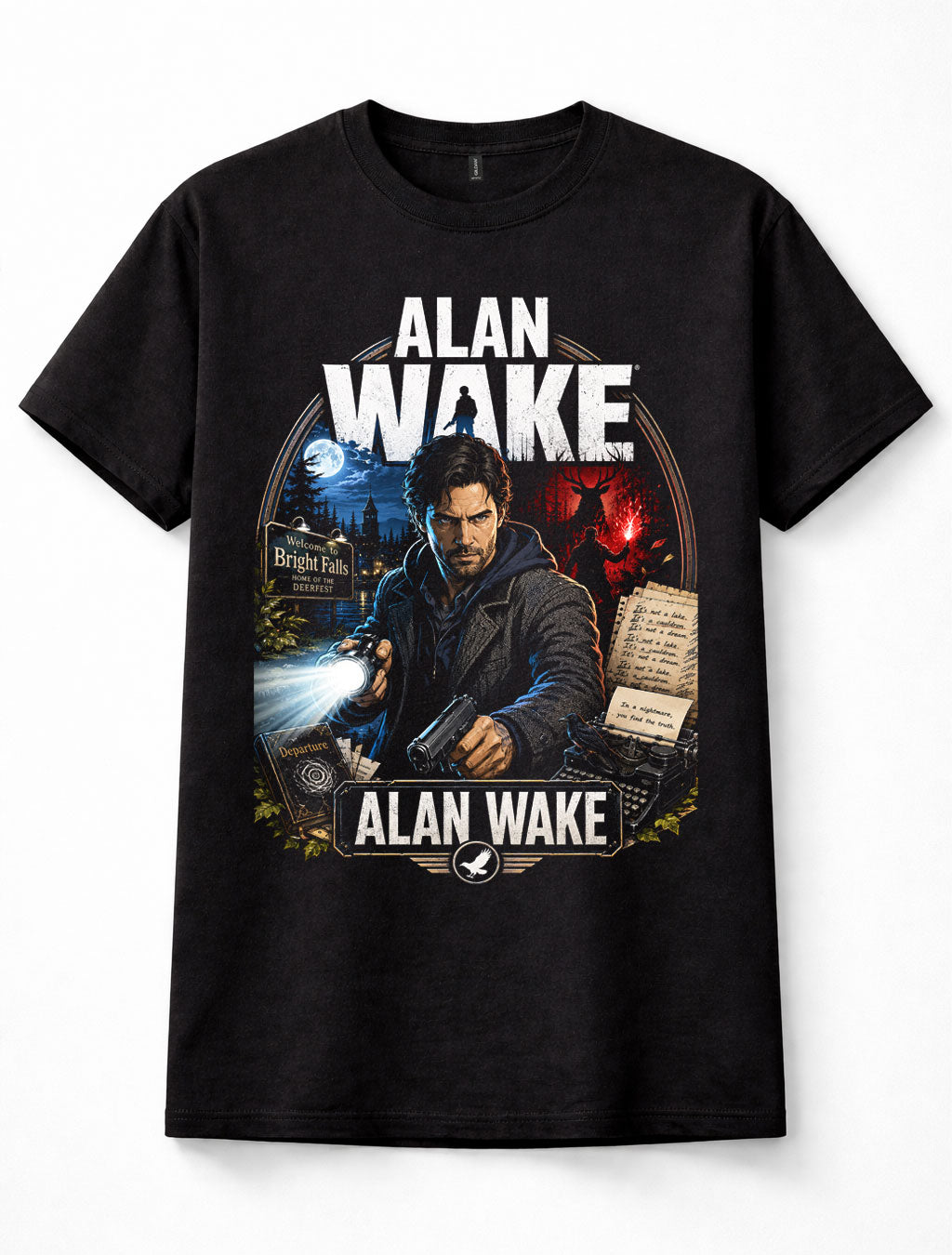 Alan Wake Bright Falls Horror Survival Game Graphic Unisex T-Shirt