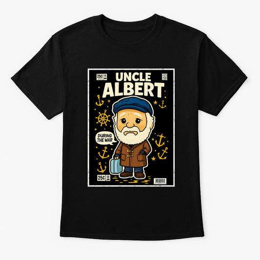Uncle Albert “During the War” Retro Comic Tee – Classic British Sitcom Inspired T-Shirt