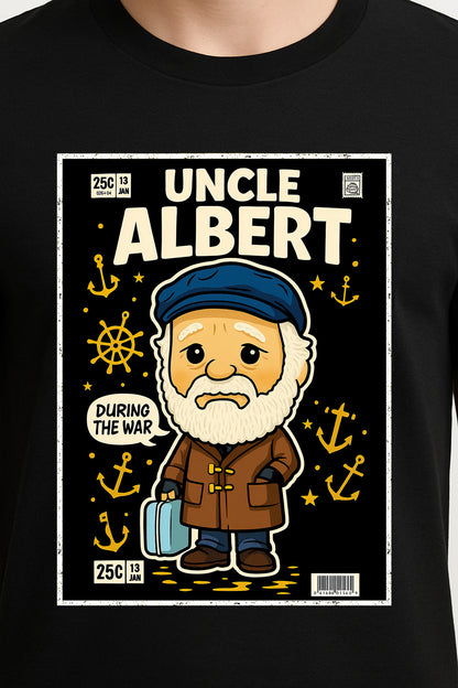 Uncle Albert “During the War” Retro Comic Tee – Classic British Sitcom Inspired T-Shirt