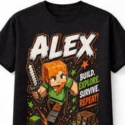 Minecraft Alex Build Explore Survive Gamer Graphic Unisex T-Shirt