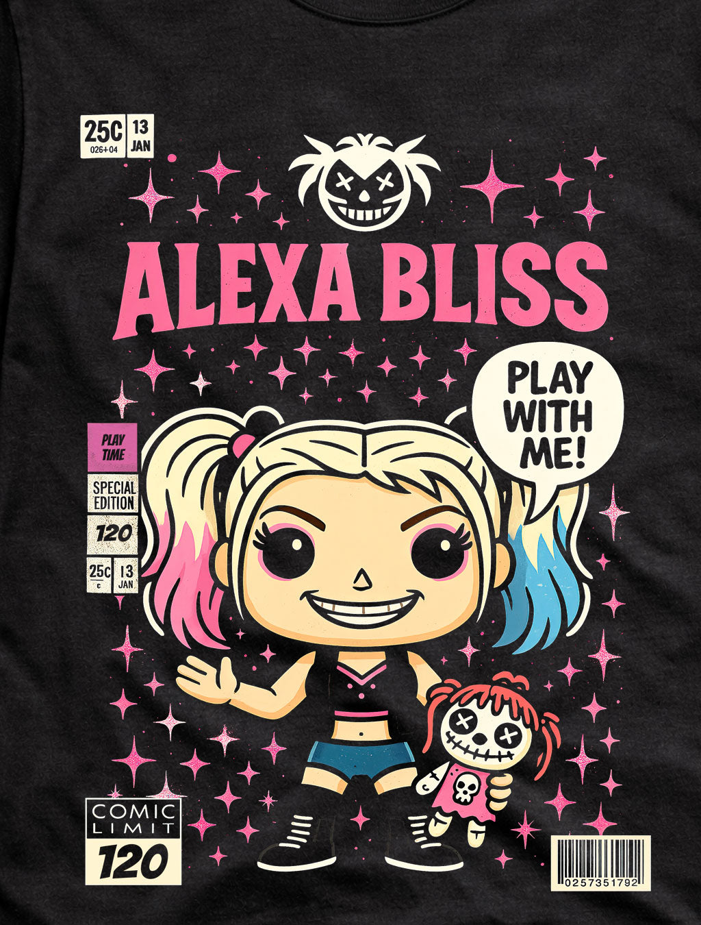 Alexa Bliss – Little Miss Bliss, The Goddess “Play With Me” Comic Edition Adults & Kids Unisex T-Shirt