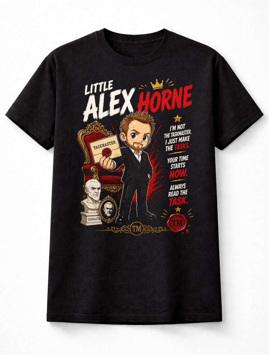 Alex Horne Taskmaster Funny British Comedy TV Show Graphic Tee Unisex Adults & Kids T-Shirt