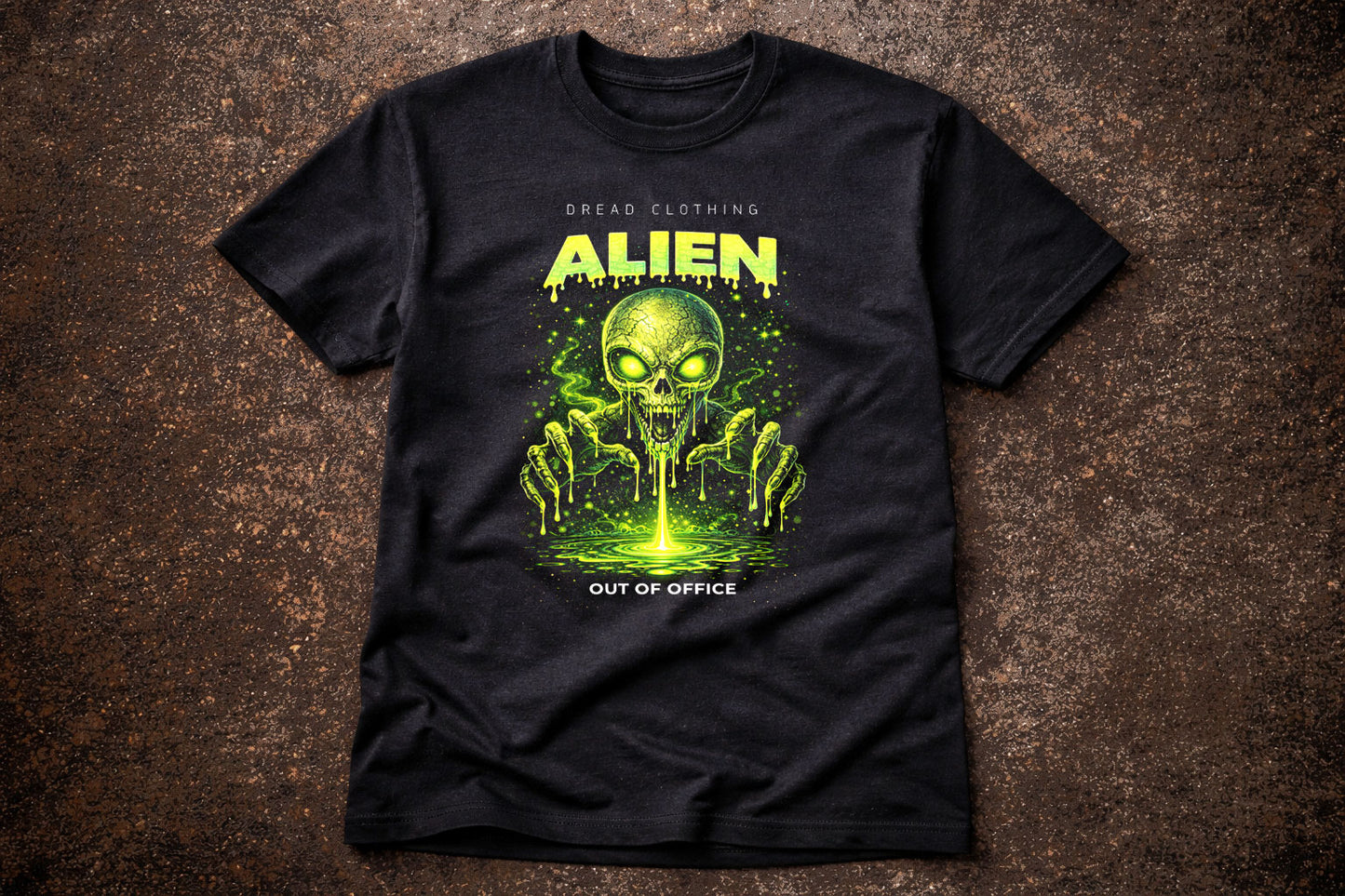 Alien Skull Slime Unisex Toxic Gothic Graphic T-Shirt Dark Sci-Fi Tee