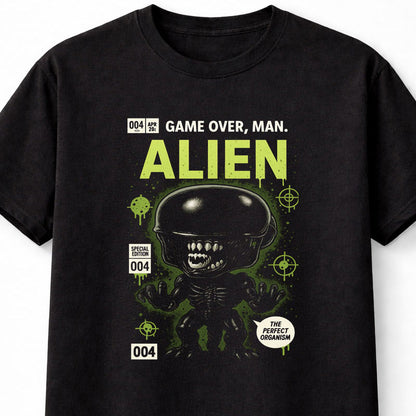 Alien “Game Over, Man” Horror Movie Parody Unisex Black Graphic Tee